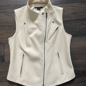 THEORY Gorgeous Cream 100% Lamb Leather Vest Sz M NWT $856!!